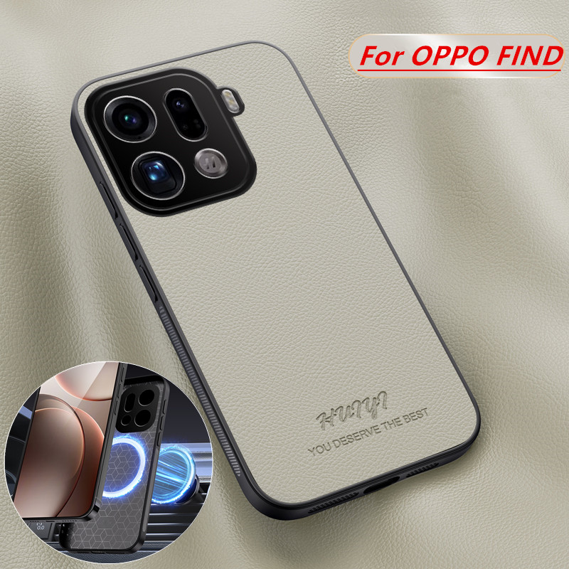Oppo Find X8 - เคสโทรศัพท์หนังแม่เหล็กในตัวสุดหรู สำหรับ OPPO Find X7 X8